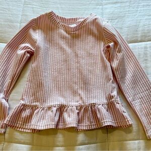 Ruffle Butts Pink Striped Long Sleeve Rashguard